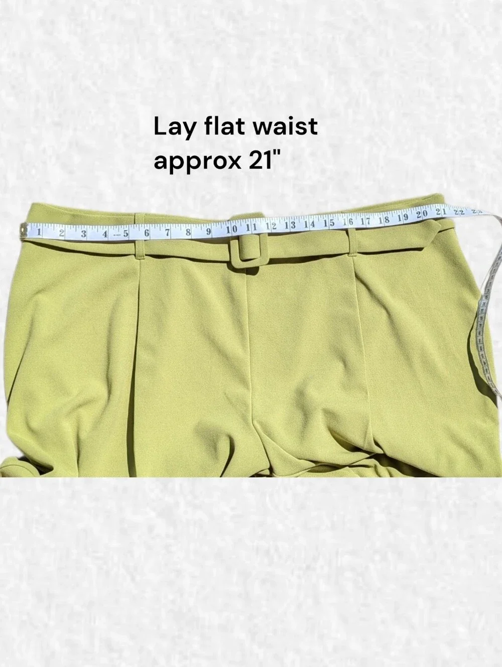 New York Company Plus Size 22: High-Rise Belted Crop Dress Pants in Lime Green - Picture 5 of 7